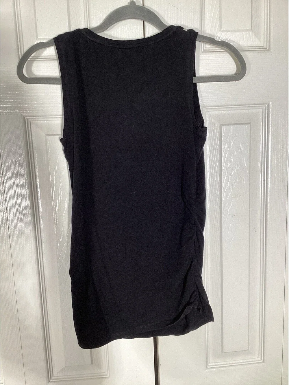 Michael Kors Sleevless Top Black Ruching On Sides Zippers At Shoulder Size XS
